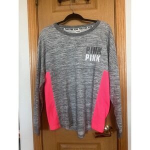Women's PINK Victoria's Secret Sweatshirt Size M Gray and Pink
